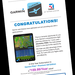Electronic Garmin Pilot 1 Year License - Kit Version